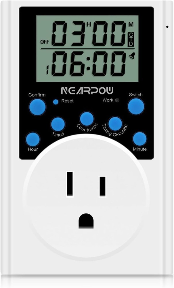 Timer Outlet, Nearpow Multifunctional Infinite Cycle Programmable Blue