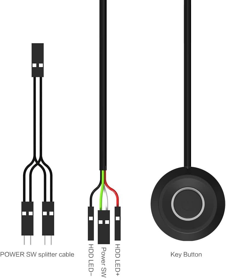 DKE PC Power Button Desktop Computer Case Switch On Off HDD Push...