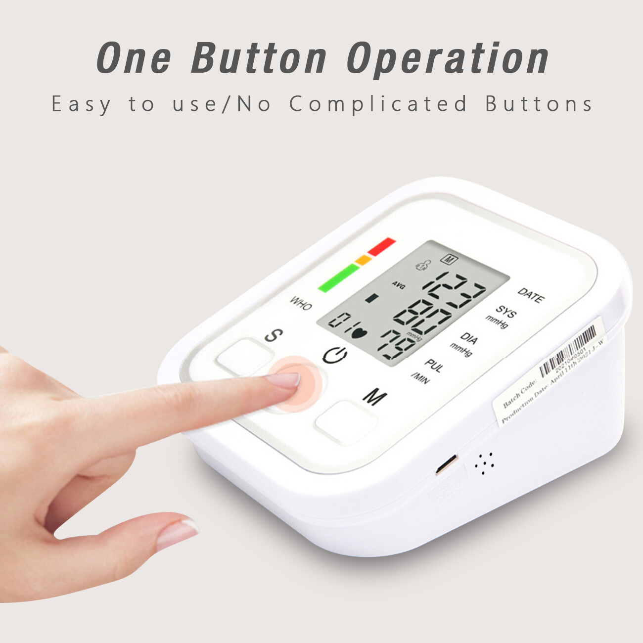 Digital Blood Pressure Monitor Automatic Pulse Meter BP Machine Voice Talking