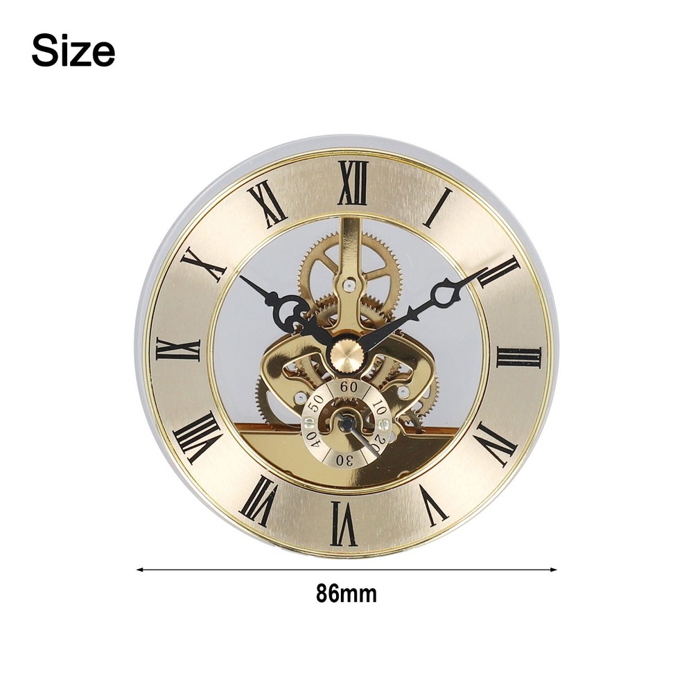 DIY Skeleton Clock Insert Roman Numbers Diameter Quartz Movement 86mm
