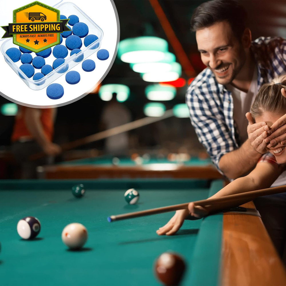 Pool Cue Tips 20 Pack Replacement Billiard Stick Tips with Box