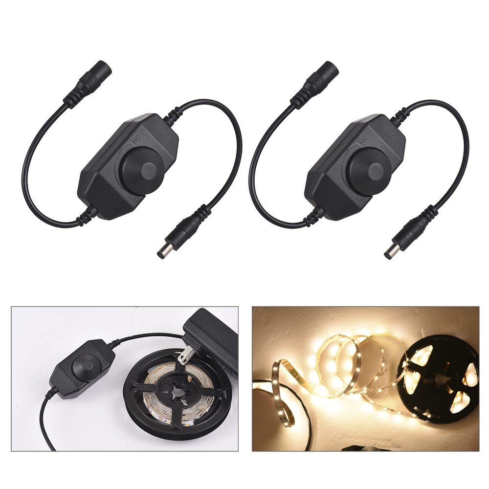 2 Pack LED Strip Light Dimmer Switch, DC 12V-24V LED Brightness Adjustable Co...