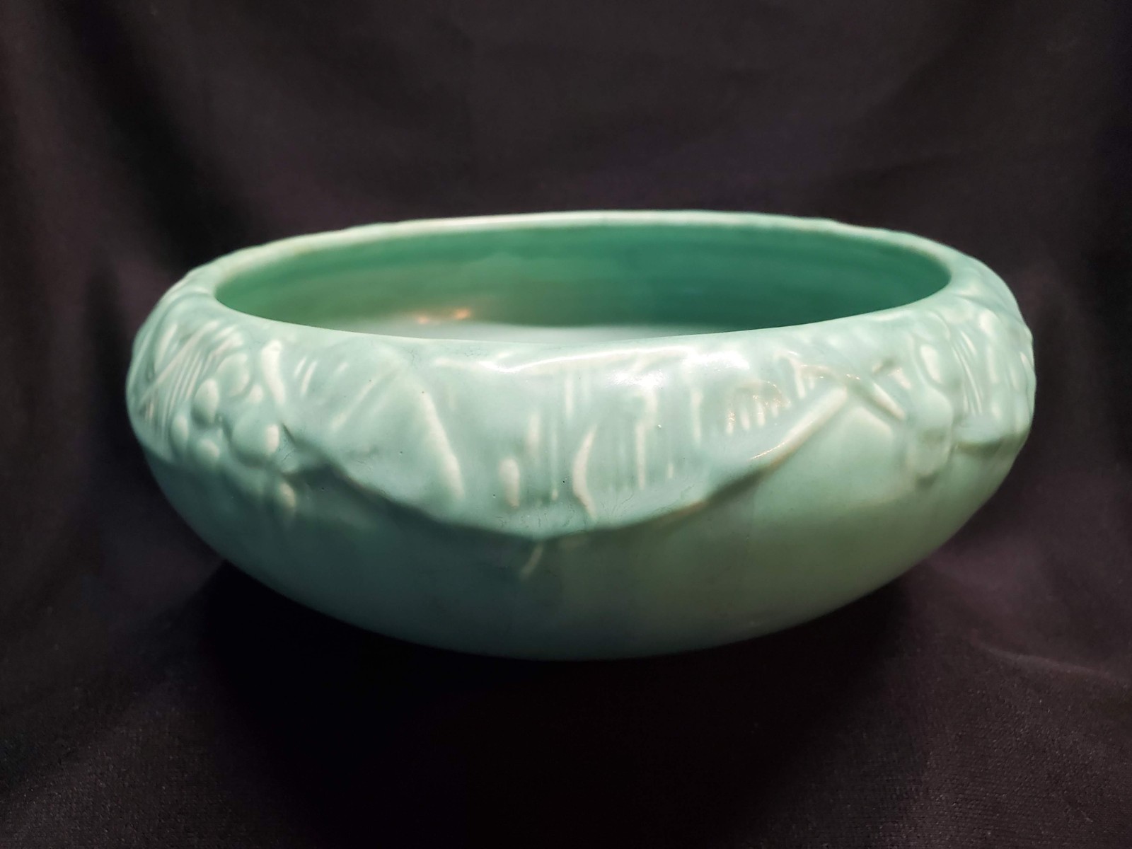 1921 Rookwood Pottery Large 9" Matte Mint Green Bowl Grape Vine