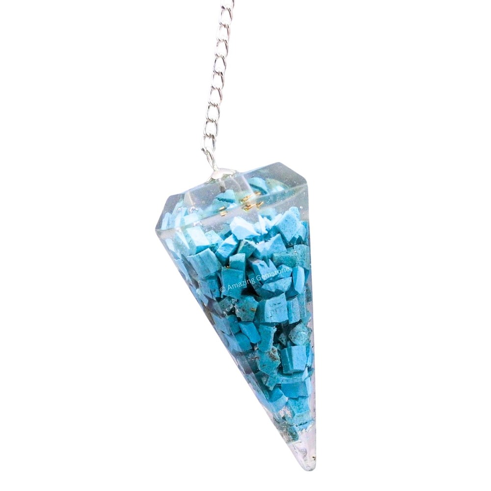 Turquoise Orgone Crystal Pendulums