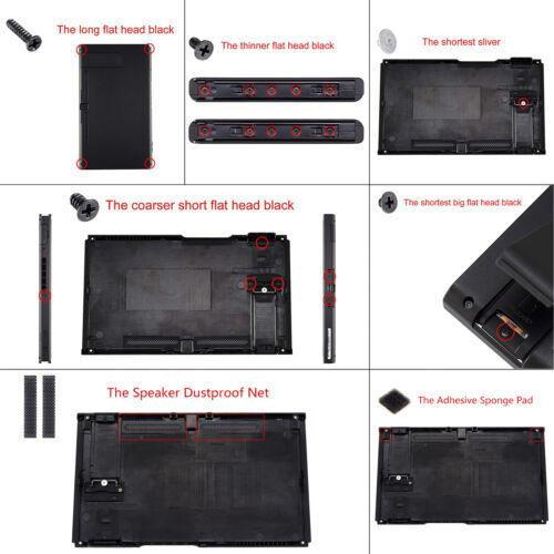 Replacement Console Back Plate & Joycon Housing with Buttons for Nintendo Switch