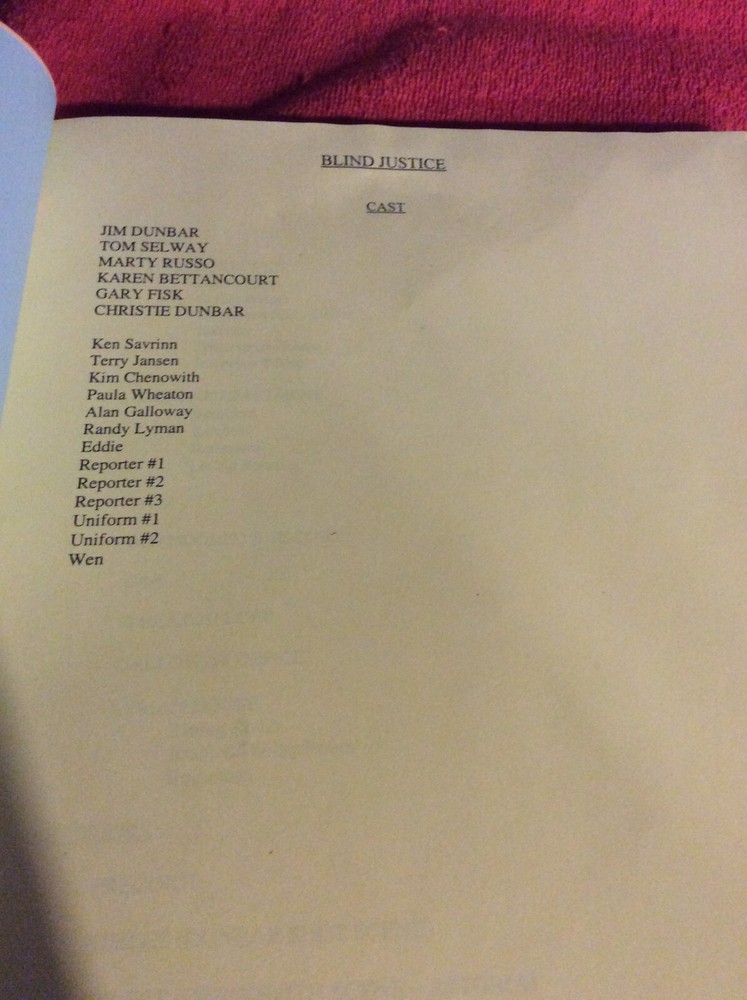 ORIGINAL SCRIPT BLIND JUSTICE RON ELDARD STEVEN BOCHCO MARISOL NICHOLS