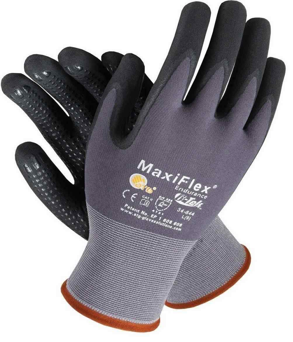 34-844 MaxiFlex MicroFoam Dotted Palm Nitrile Grip Coated PROTECTIVE WORK GLOVES