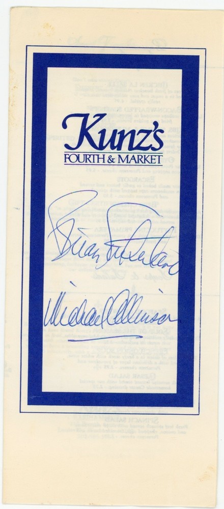Michael Allinson and Brian S(?) - Signed Menu