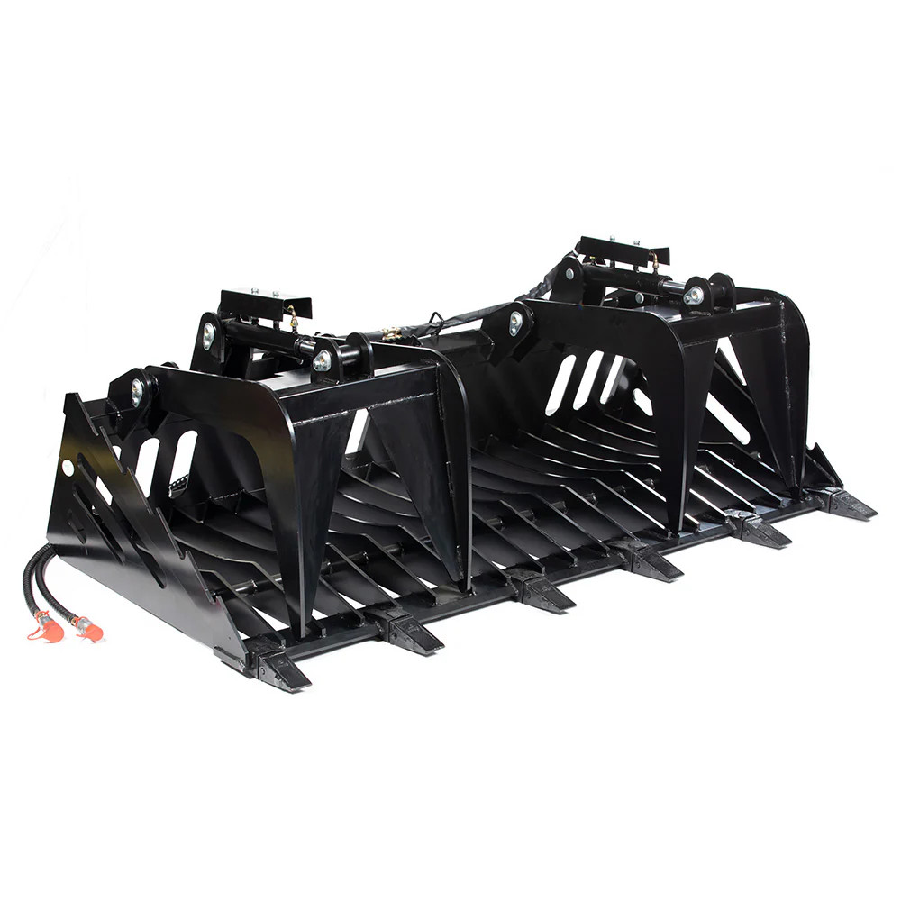 Titan Attachments 82" Skeleton Rock Grapple Rake with Teeth, SSQA