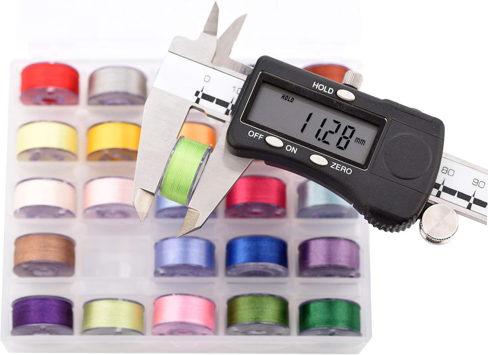 25Pcs Assorted Colors Size a Class 15 (SA156) 60WT Prewound Bobbins Thread