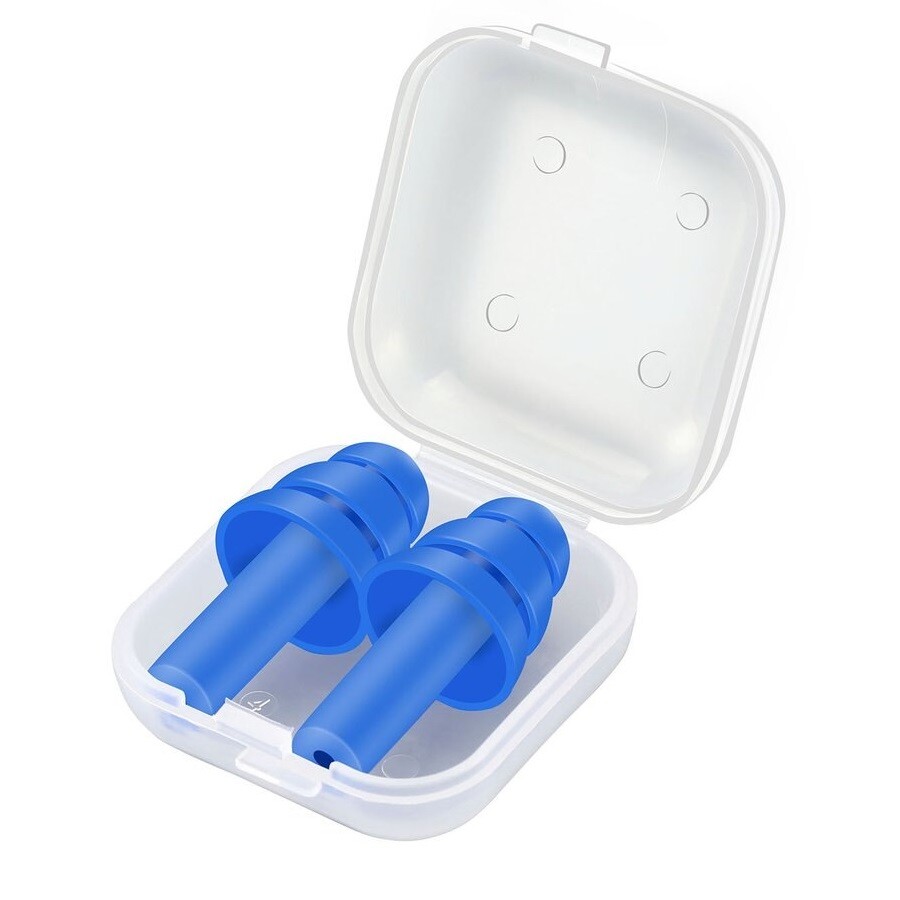 2 Pairs Diving Earplugs Waterproof Swimming Silicone Blue Ear Plugs Motorcycle