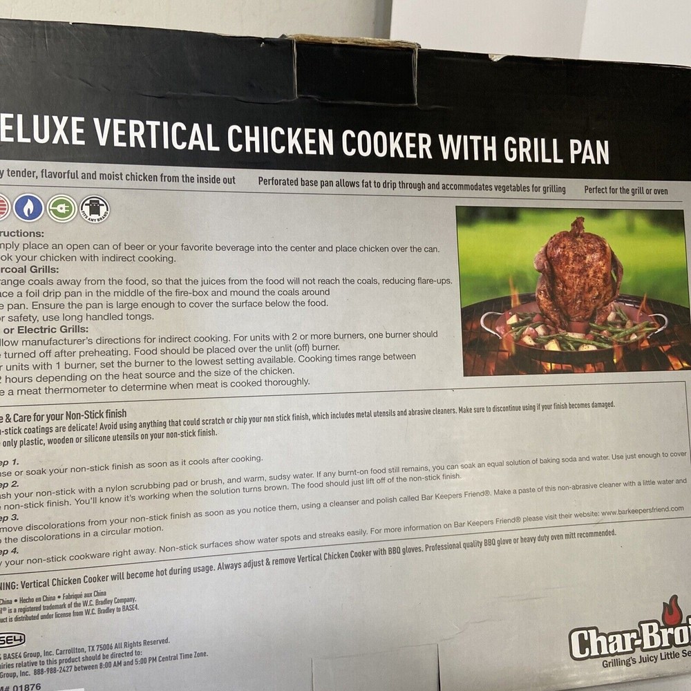 Deluxe Vertical Chicken Cooker with Grill Pan