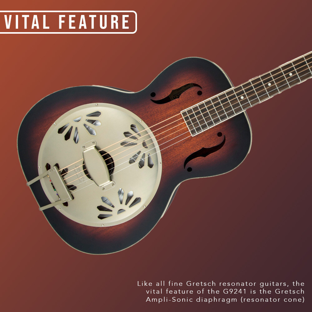 Gretsch 6 String Acoustic Electric Resonator Guitar 2 Color Sunburst