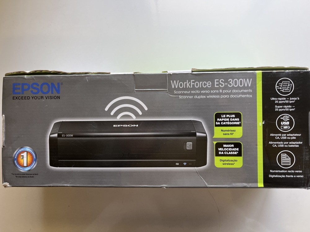 Epson® WorkForce® ES-300W Wireless Portable Duplex Document Scanner