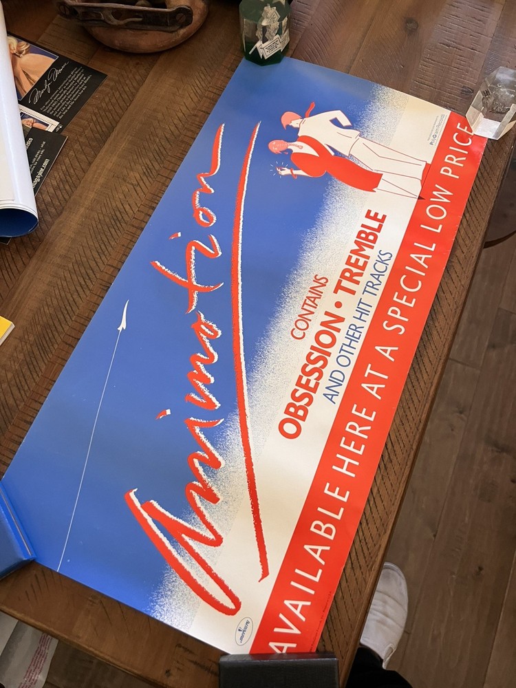 Vintage Animotion Obsession Record Store Promo Poster New Old Stock 1984