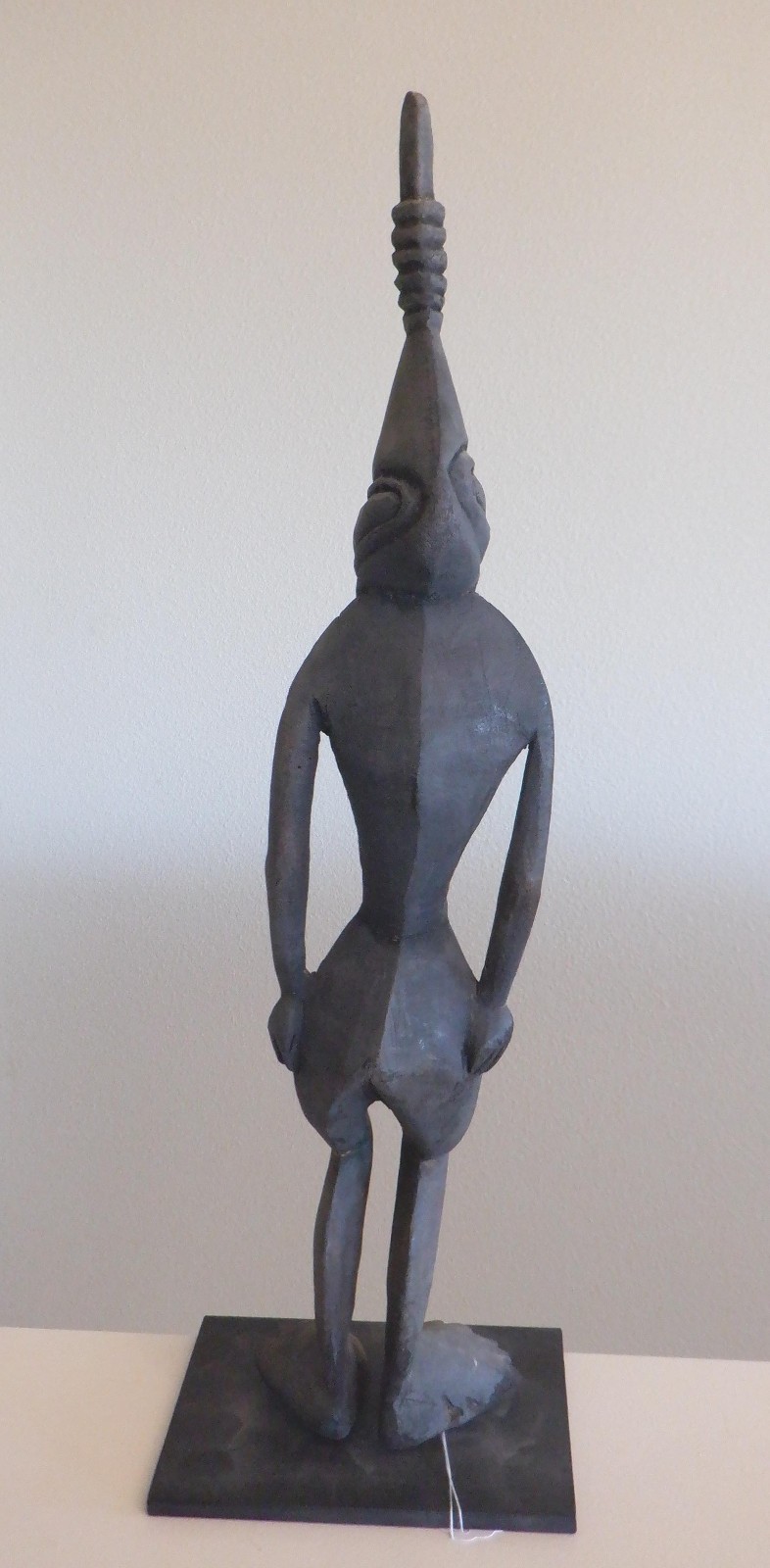 Wokem Ancestor Figure, Karam River region of Papua New Guinea, 17.5" w/stand