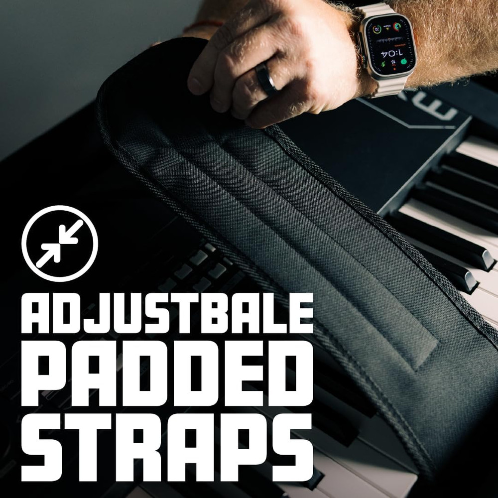 Cases Lightweight Keyboard Case with Pull Handle and Wheels, Fits Standard 61 No