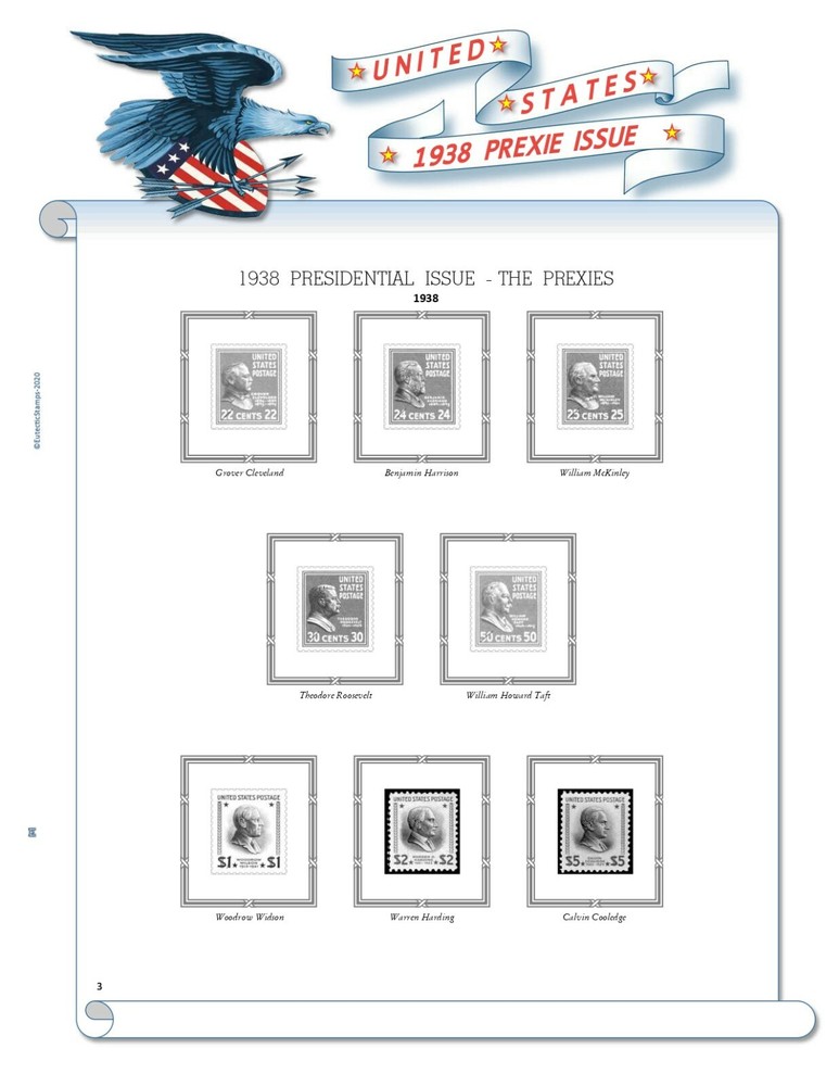 1938 U.S. Prexie Issue Supplement (White Ace Alternative)