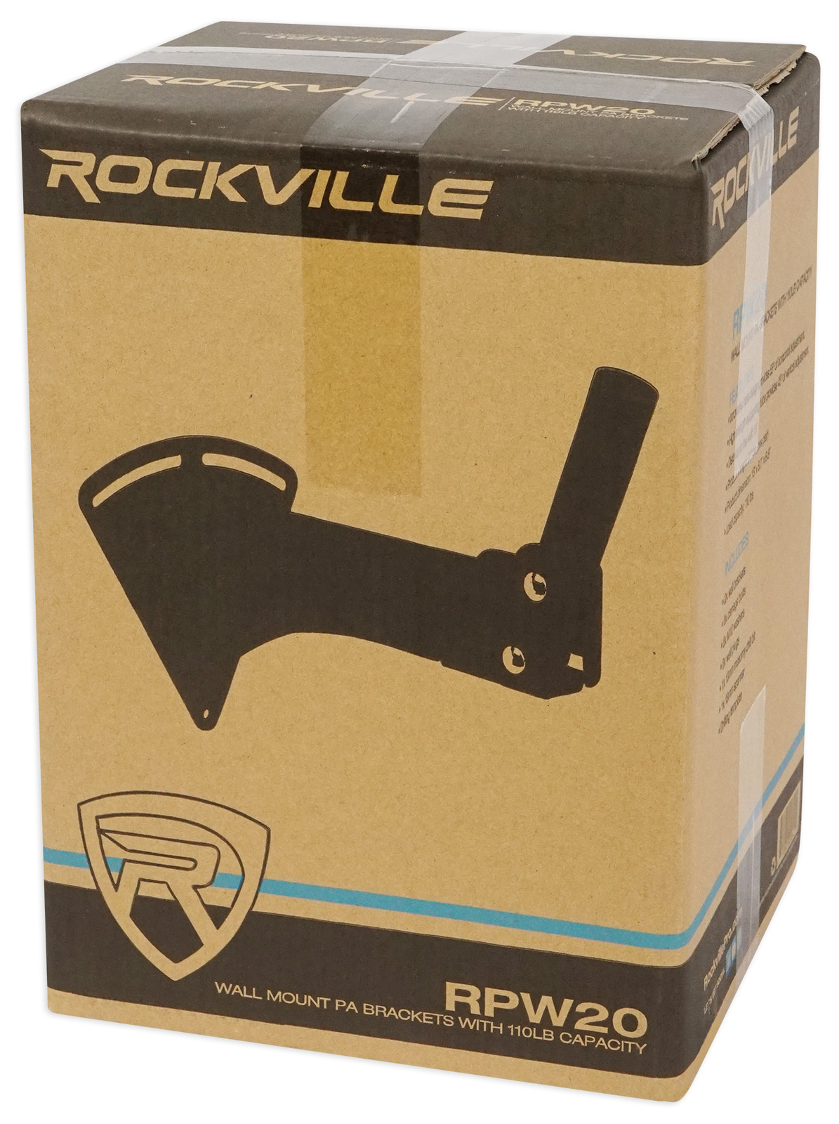 Rockville RPW20 Pair Adjustable Wall Mount Brackets for PA Speaker Installations