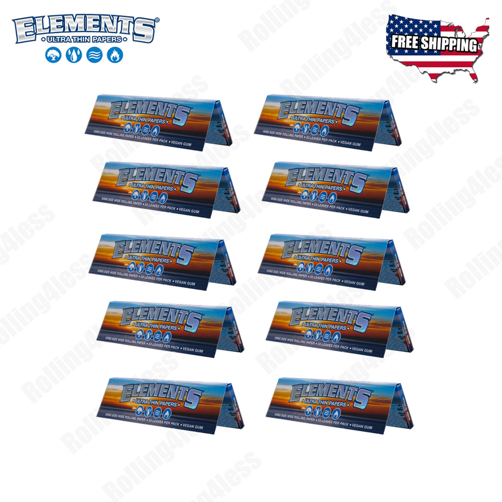 AUTHENTIC ELEMENTS ULTA THIN KING SIZE WIDE Rolling Papers | 10 packs