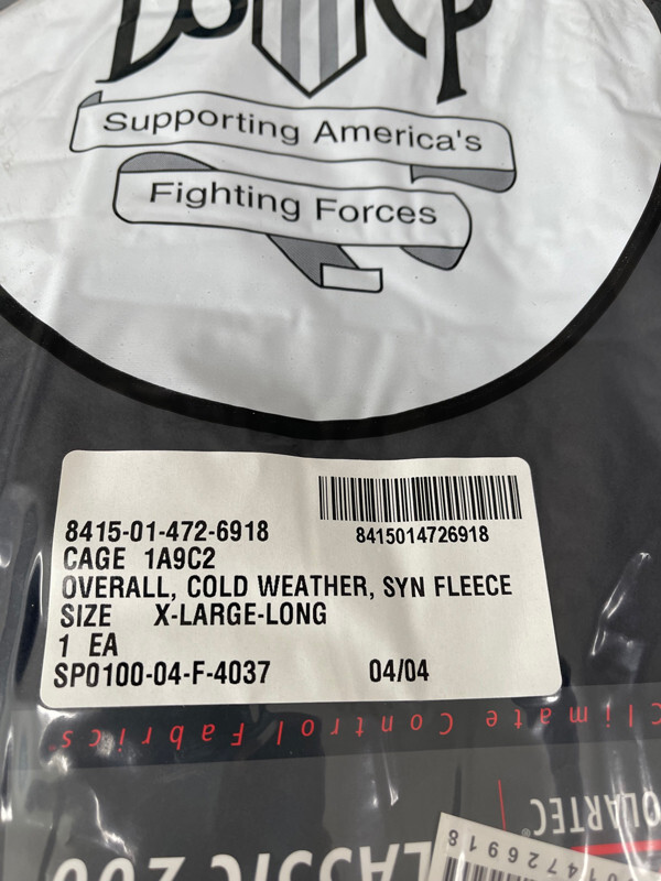 US Military Issue Polartec® Classic 200 Fleece Overalls XLarge Long- New