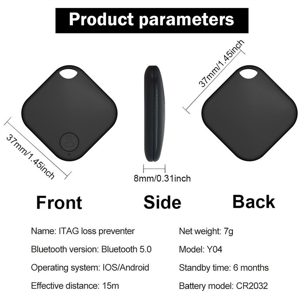 4PCS Tile GPS Tracker Wireless Bluetooth Anti-Lost Tracker Wallet Key Pet Finder