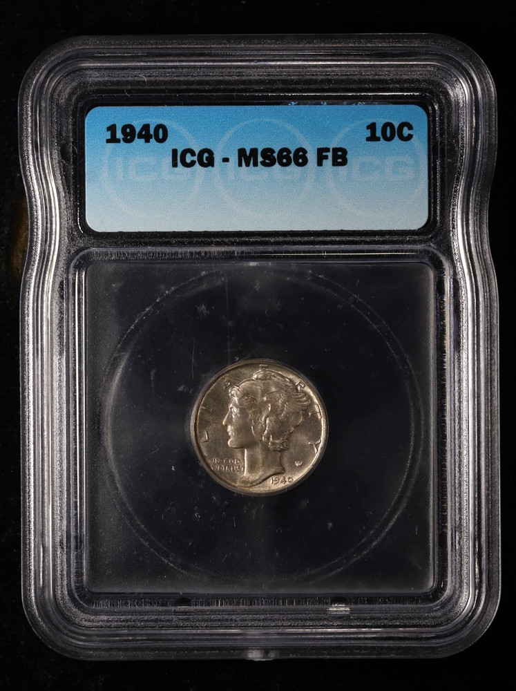 1940 Mercury Dime 10C ICG MS66 FB