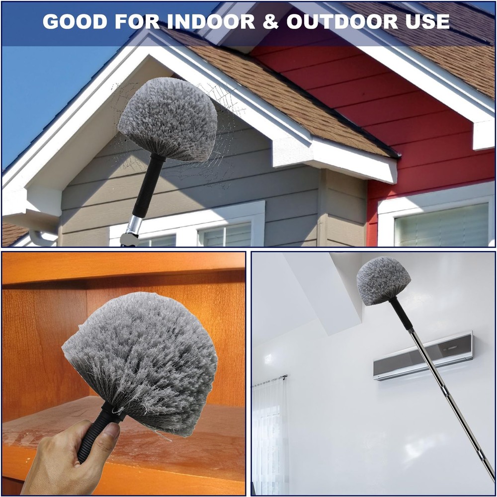 2 Pack Cobweb Duster Head Brush High Efficiency Twiston Spider Web Brush For Ind
