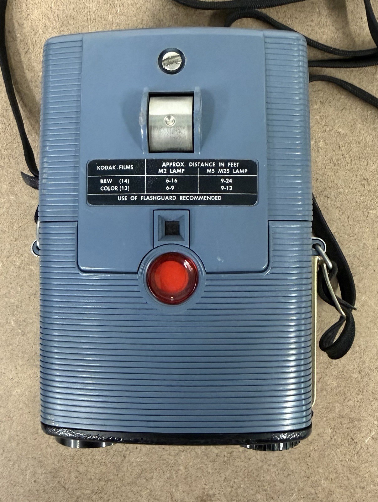 Kodak Brownie StarFlash Camera White W/ Strap. Shutter Works. Flash Untested.