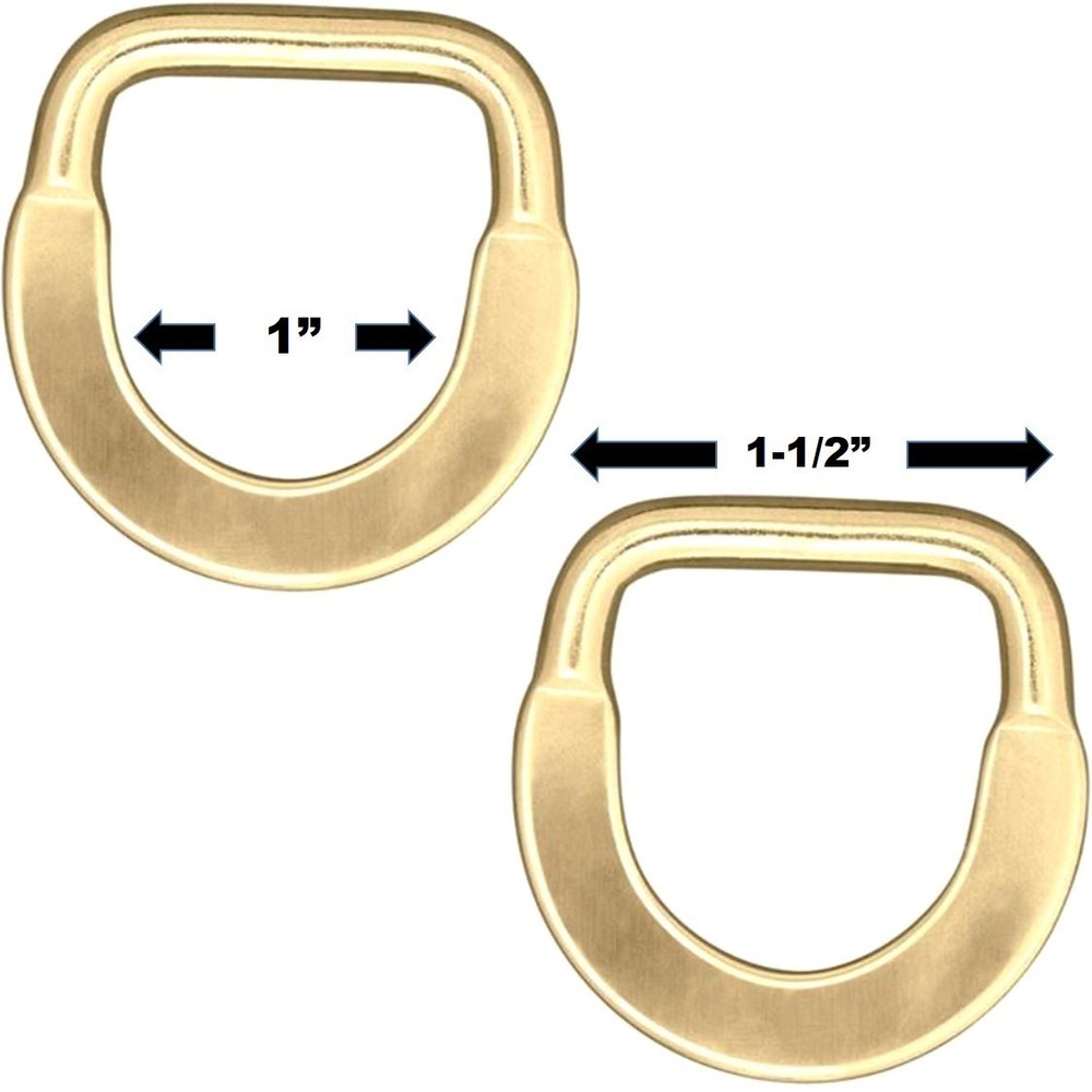 2 Pack Flat Saddle Dee 1" Solid Brass