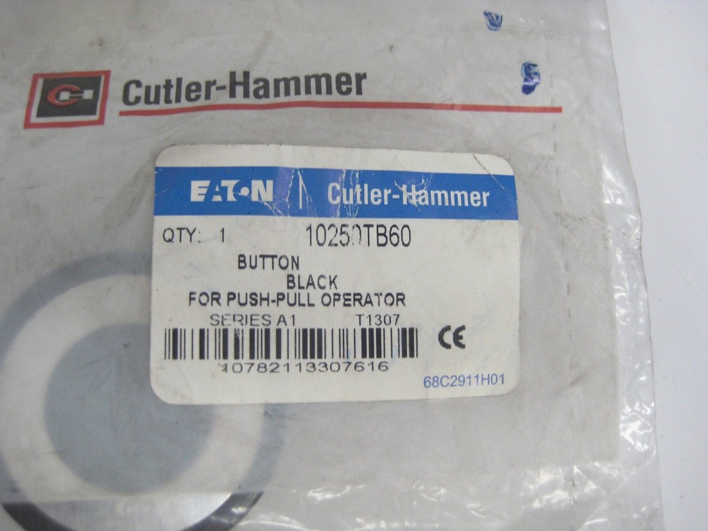 CUTLER HAMMER 10250TB60 PUSH PULL BUTTON BLACK NSMP