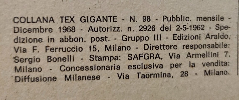 Comic TEX 98 I RAZZIATORI 1968 First Edition Bonelli Read Description