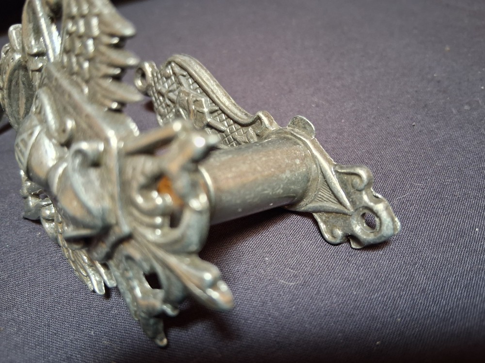 Sword Hanger Fleur De Lis Pewter Wall Mount Hooks Holder