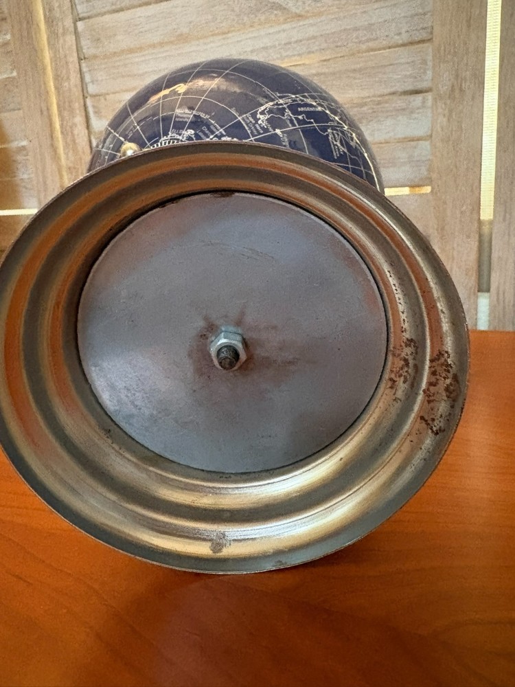 Blue Desktop World Map Table Top Globe with Silver Color Base