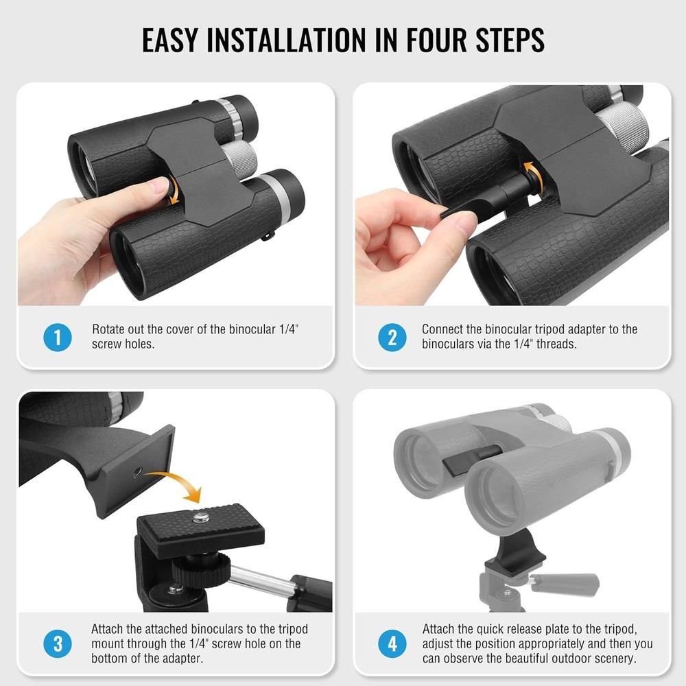 Tripod Adapter with Quick Release 1/4 Inch Threading Detachable Mount