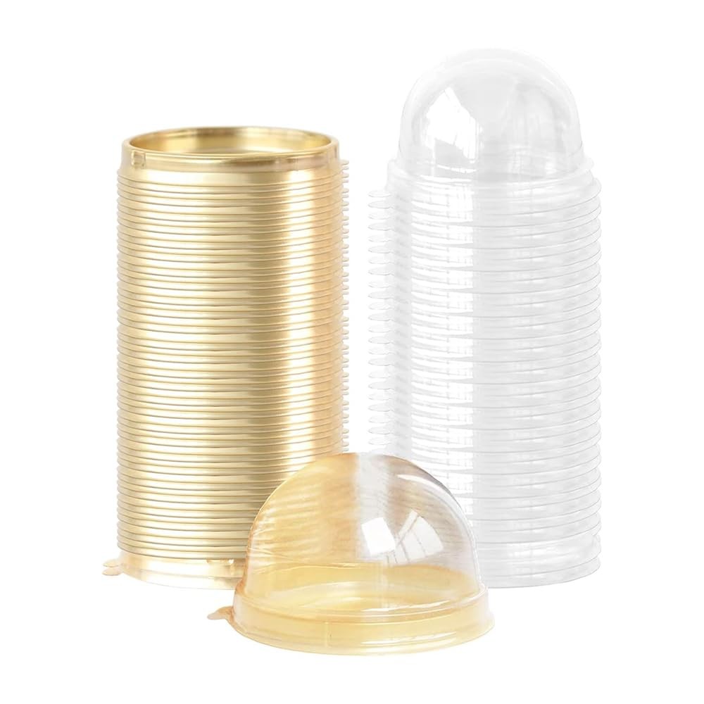 Clear Plastic Cake Boxes Round Cupcake Holders Mini Dessert Packaging with Lids