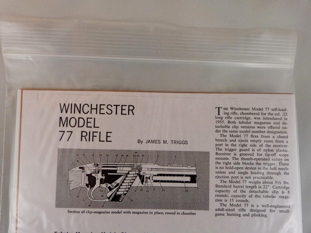 WINCHESTER MODEL 77 RIFLE BREAK DOWN INSTRUCTION KIT