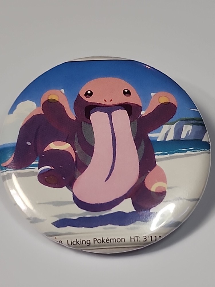 Pokemon Button Pin 1.5" Lickitung