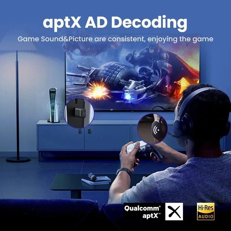 “UGREEN USB-C Bluetooth 5.3 Transmitter aptX HD Audio Adapter for PC Nintendo Sw