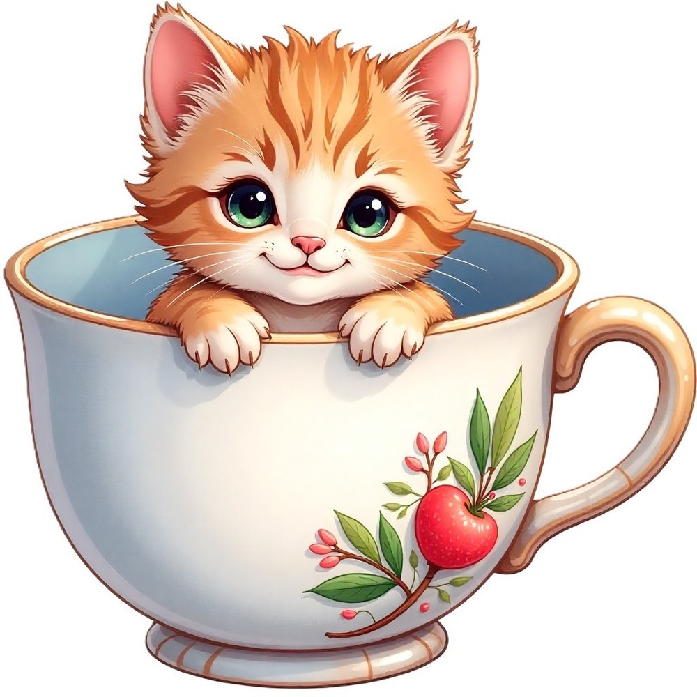 30 Custom Coffee Cup Kitten Personalized Address Labels