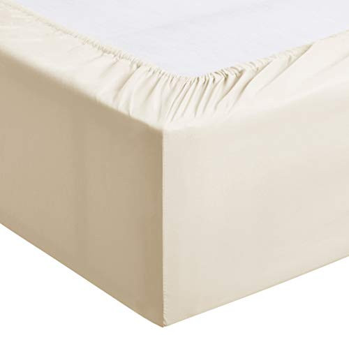 4 Piece Deluxe Microfiber Bed Sheets Size, Solid Queen Beige