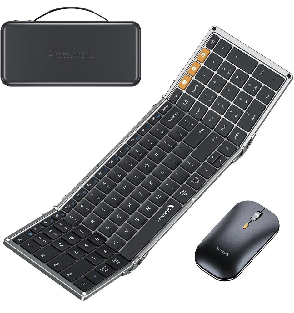 ProtoArc Foldable Keyboard Mouse XKM01 True Full-Size Portable Wifi Bluetooth