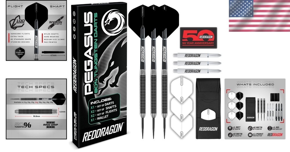 Professional Black Tungsten Darts - 24g