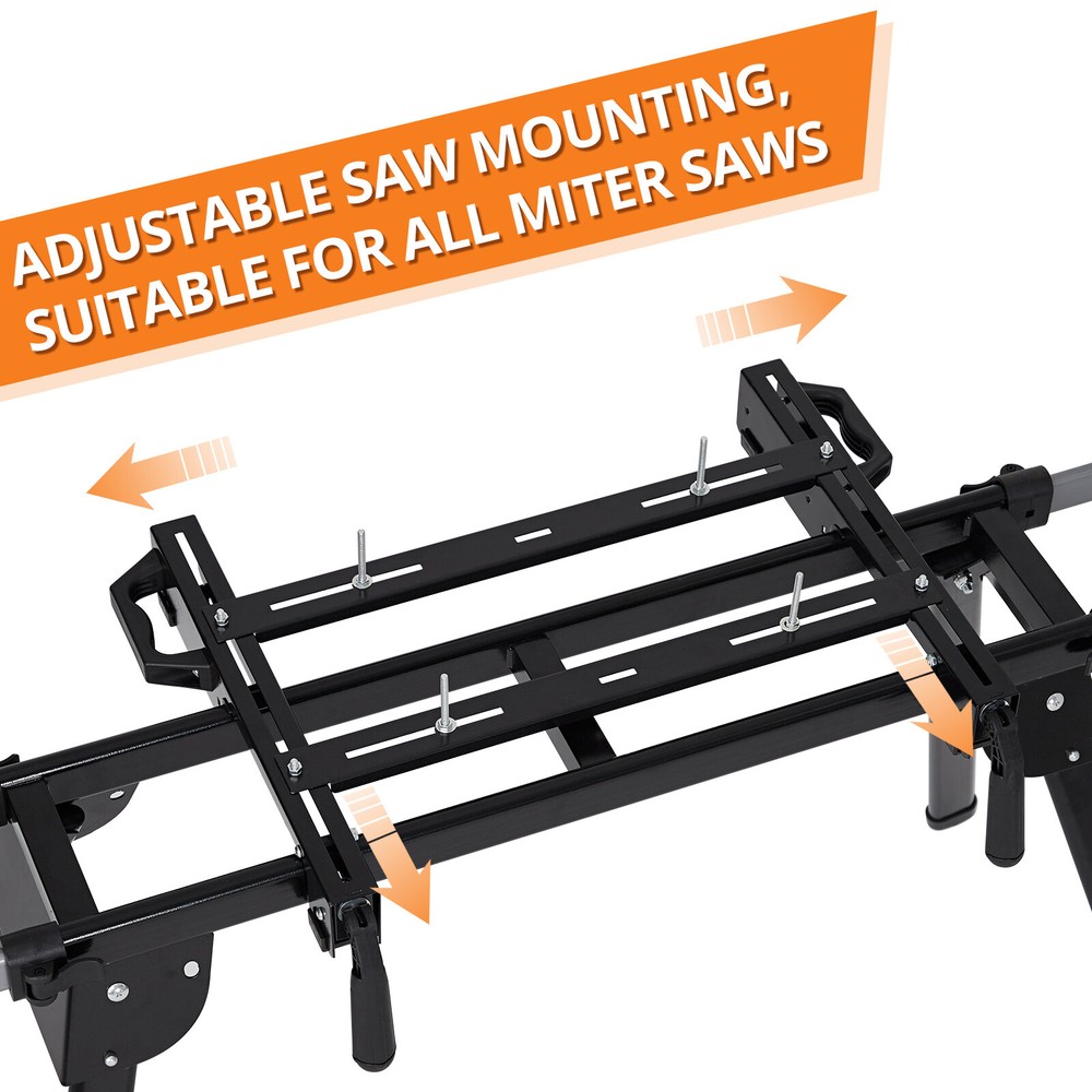 Foldable Compact Folding Miter Saw Stand with Quick Release Mounting Brackets US
