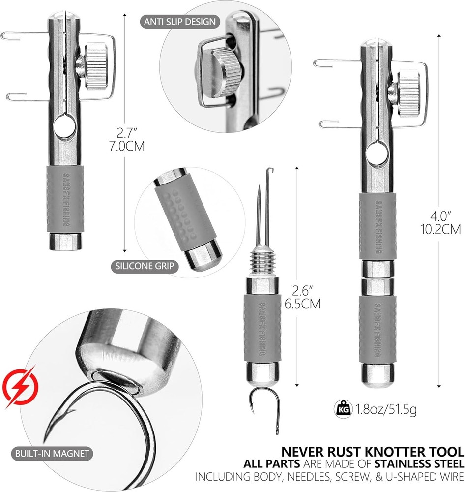 Essential Fishing Accessory: Hook Tying Tool, Loop Tyer & Zinger Retractor
