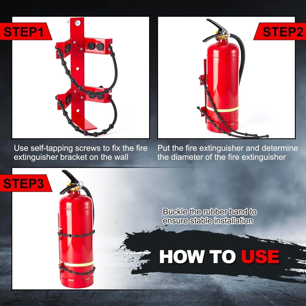 4 Pack Fire Extinguisher Straps 10lb Rubber Mount Bracket Holder