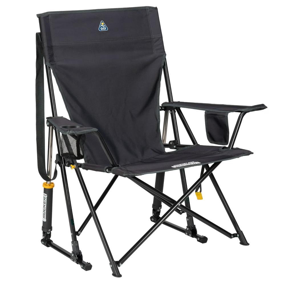 GCI Outdoor Comfort Pro Rocker Foldable Rocking Camp Chair with Solid Backrest