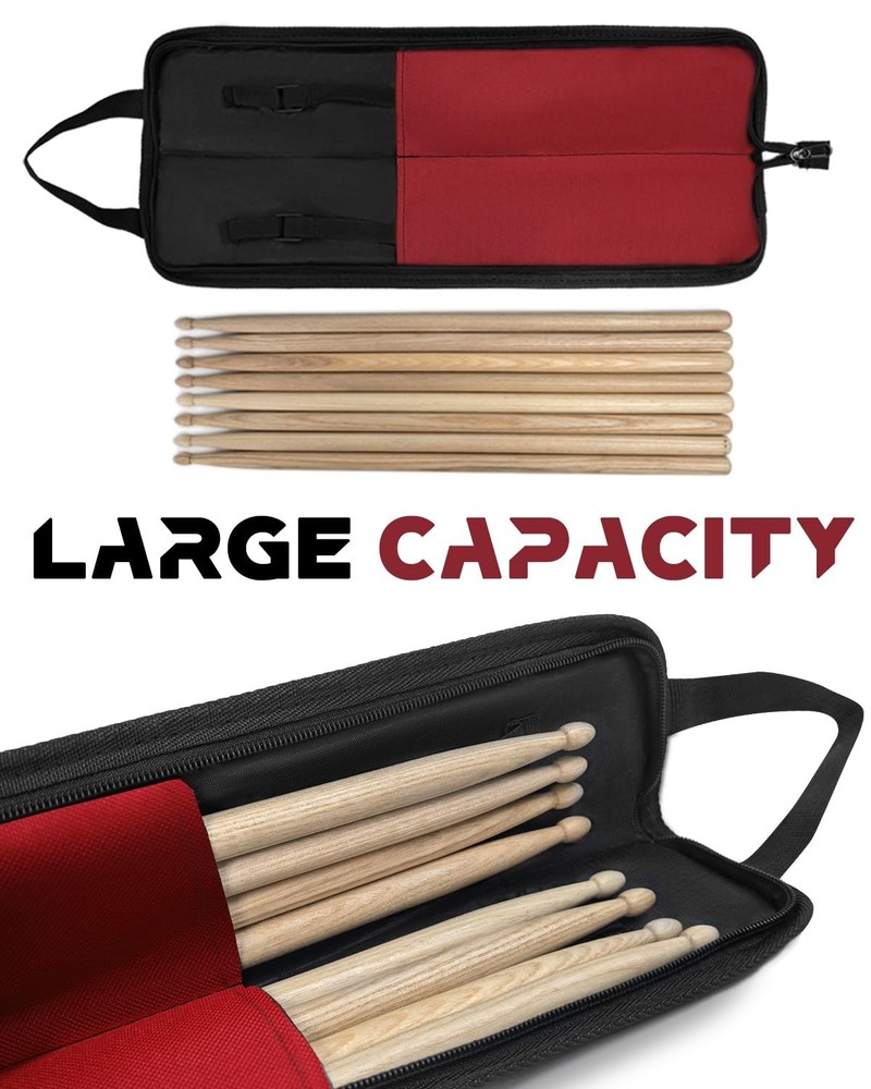 Drumstick Bag Small Storage Case Hanging Rack Dark Red Accessory