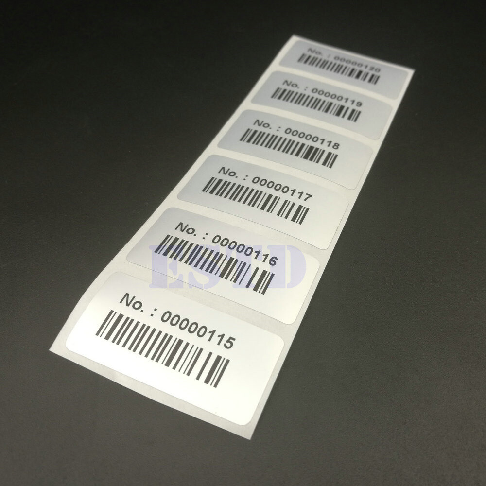 Consecutive Sequential Numbering Labels Serial Numbers With Barcode 40mm x 20mm