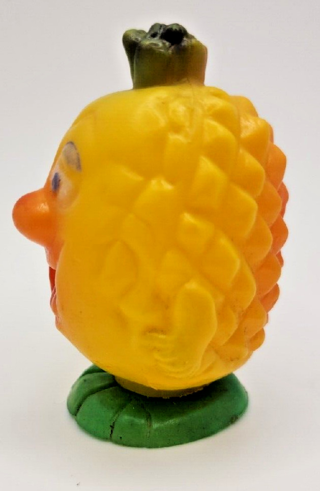 Vintage 1970s Empty Anthropomorphic Pineapple Fruit Plastic Candy Container PB79